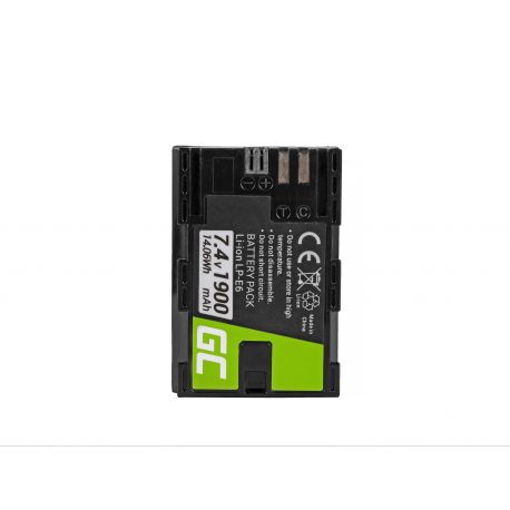 Green Cell Camera Bateria LP-E6 LP-E6N para Canon EOS 5D 6D 7D 60D 60DA Mark II/ III. Full Decoded 7.4V 1900mAh (CB38)