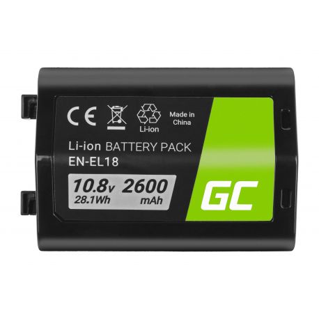 Green Cell Camera Bateria EN-EL18 ENEL18 para Nikon D4 D4S D5 D6 D800 D810 Full Decoded, 10.8V 2600mAh (CB81)