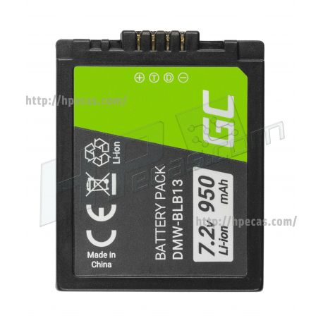 Green Cell Camera Bateria BLB13 para Panasonic Lumix DMC-G1KEB G1WEG G1KEG G1WEB GH1 GF1 G1R, Full Decoded, 7.2V 950mAh (CB84)