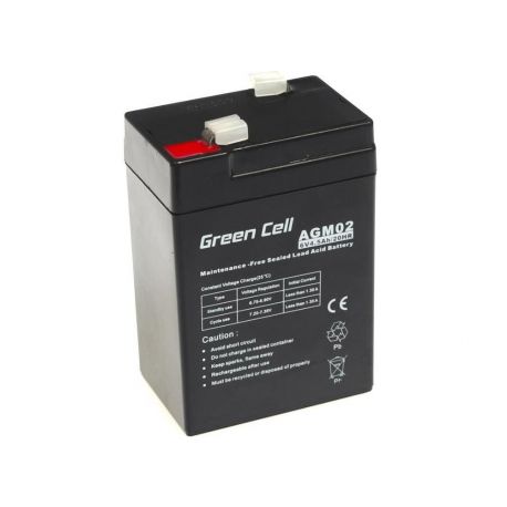 Green Cell AGM VRLA 6V 4.5Ah maintenance-free Bateria para the alarm system, cash register, toys (AGM02)
