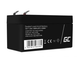 Green Cell AGM VRLA 12V 1.3Ah maintenance-free Bateria para the alarm system, cash register, toys (AGM41)