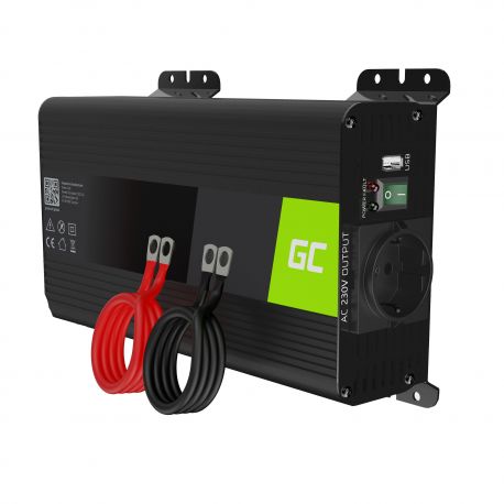 Green Cell Power Inverter PRO 12V to 230V 500W/1000W Pure sine wave (INVGC16)