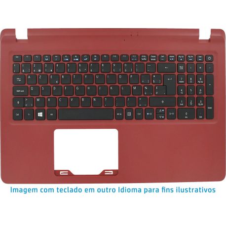 Top Cover Vermelho com Teclado Português Acer Aspire ES1-523, ES1-524, ES1-532G, ES1-533, ES1-523, EXTENSA 2540, EasyNote TE69AP (6B.GD1N2.018) N