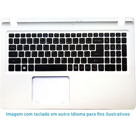Top Cover Branco com Teclado Português Acer Aspire ES1-523, ES1-524, ES1-532G, ES1-533, ES1-523, EXTENSA 2540, EasyNote TE69AP (6B.GD2N2.018) N