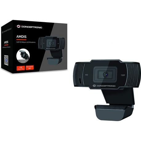 Webcam Conceptronic AMDIS03B 1280 x 720 píxeis USB2.0 Preto (AMDIS03B) N