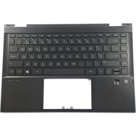 HP Pavilion x360 14-DW Keyboard/Top Cover in Ash Silver for models with a Fingerprint Reader and with WWAN capability (L85711-131, L96530-131, M01304-131) N