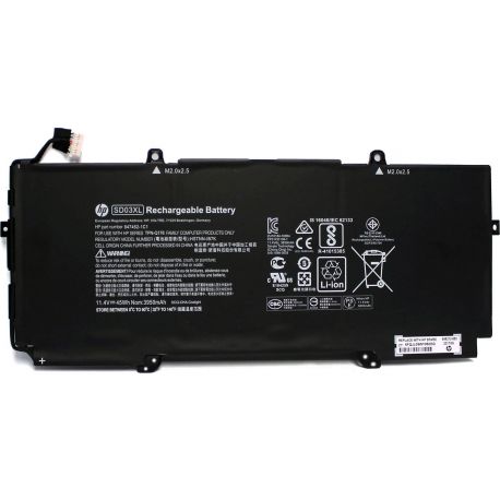 Bateria HP SD03XL Original de 3 células 11.4V 45Wh 3830mAh (847462-1C1, 848212-850, 848212-856, HSTNN-IB7K, SD03045XL-PL) N