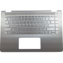 HP PAVILION 14-BAxxxxx TOP COVER with Keyboard PT Pike Silver with Speaker Grille in Silk Gold with Backlight w/o/Touchpad (46M.0C2CS.0083, 916924-131, 928708-131, HPM16M93P0J4421) N