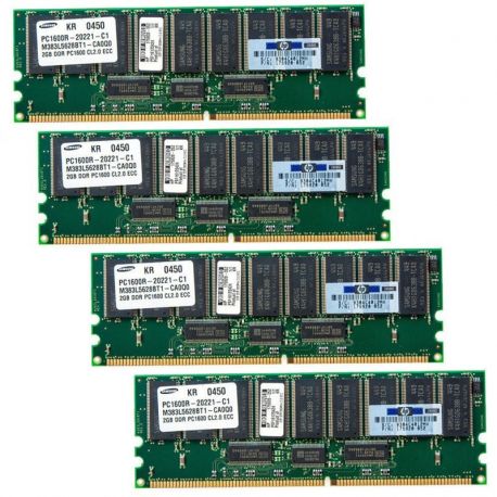 202173-B21 HP 8GB (4x2GB) PC-1600 DDR-200 Registered CL2 ECC 2.5V STD (R)