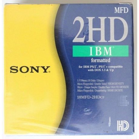 Diskettes SONY 3.5" HD Formatadas Cx.10x (10MFD2HDCF)