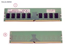 Memória FUJITSU  8GB (1x8GB) 1R PC4-2400T-E ECC SDP CAS:17-17-17 1.20V UDIMM 288-pin STD (38049548, S26361-F3909-E615, S26361-F3909-L615) N