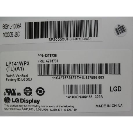 Lenovo Panel Lcd 14.1" Wxga+ Led-backlight 1440x90(42T0731)
