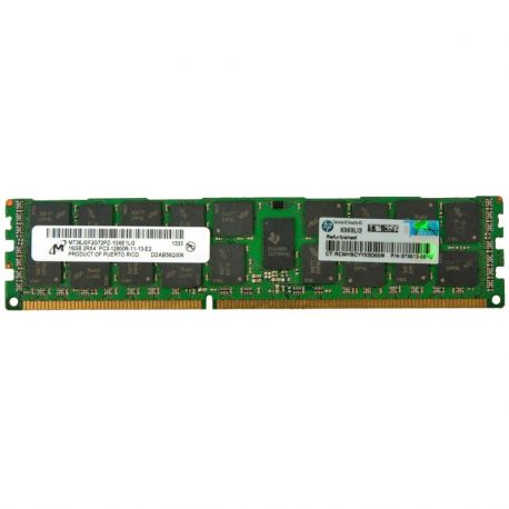 672631-B21 HP 16GB (1X16GB) 2RX4 PC3-12800R DDR3-1600 Registered CL11 ECC 1.5V STD SMARTMEMORY 684031-001 (R)