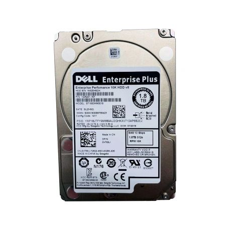 Dell EMC Compellent 1.8TB 10K 12Gb/s 2.5" SFF SAS HP 512e ENT RW HDD (0V768J, V768J, 1GR201-157, 400-AHEF, ST1800MM0018) R