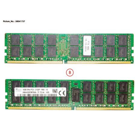 Memória FUJITSU  16GB (1x16GB) 2R PC4-2133P-R 8-bit ECC SDP CAS:15-15-15 1.20V 64-bit RDIMM 288-pin STD (38041737, 38042217, S26361-F3843-E516, S26361-F3843-E606, S26361-F3843-E616, S26361-F3843-L516, S26361-F3843-L606, S26361-F3843-L616) N