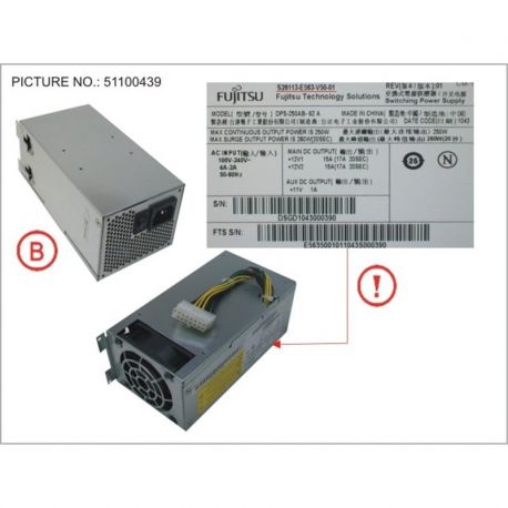 Fonte de Alimentação 250W FUJITSU (S26113-E563-V50-01, S26113-E563-V50-1, DPS-250AB-62 A)