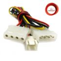 Cabo 15cm para converter 1 Molex para 1 Molex + 1 Fan 12V