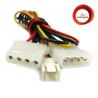 Cabo 15cm para converter 1 Molex para 1 Molex + 1 Fan 12V