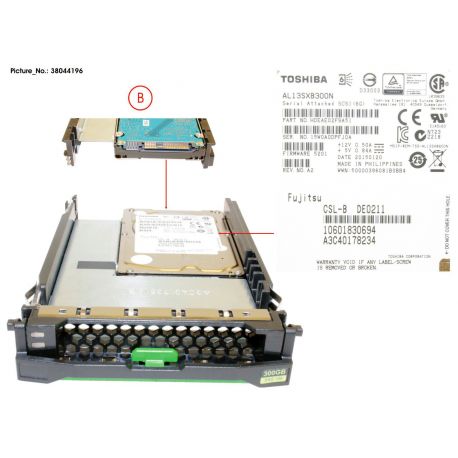 FUJITSU 600GB 15K 6Gb/s SAS 3.5" SFF-LFF 512N HP EP HDD (38044196, A3C40178234, S26361-F5520-L530) N