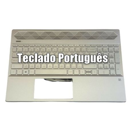 HP Top Cover com Teclado Português, Luminous Gold, COM Backlight, HP Pavilion 15-cs, 15-cw, 15t-cs, 15z-cw Series (L49393-131, L55710-131)