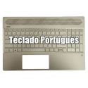 HP Top Cover com Teclado Português, Pale Gold, SEM Backlight, HP Pavilion 15-cs, 15-cw, 15t-cs, 15z-cw Series (L24755-131, L26324-131)