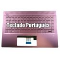 HP Top Cover com Teclado Português, Plum Mauve, COM Backlight, Fingerprint Reader PAVILION 14-CE Series (L51754-131, L56736-131) N