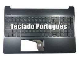HP Top Cover com teclado Português, Ash Silver, COM Backlight (L63577-131, L68123-131)
