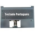 HP Top cover com teclado Português, Cloud Blue, Fingerprint reader, Backlight, Pavilion 15-EG 15-EH Series (M08918-131, M14600-131) N