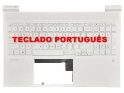 HP Top cover com Teclado Português, Ceramic White, Backlight, HP Victus 16-D0, 16-E0 Series sem gráficos RTX (M54737-131, M75708-131) N