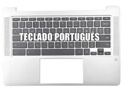 HP Top Cover com teclado Português, Ash Gray, Chromebook 14a Series (L91511-131, L99261-131)