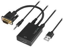 LogiLink Adaptador VGA para HDMI + 3.5mm + Micro-USB, Full HD (CV0060)
