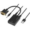 LogiLink Adaptador VGA para HDMI + 3.5mm + Micro-USB, Full HD (CV0060)