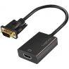 LogiLink Adaptador VGA para HDMI + 3.5mm + Micro-USB, Full HD (CV0060)