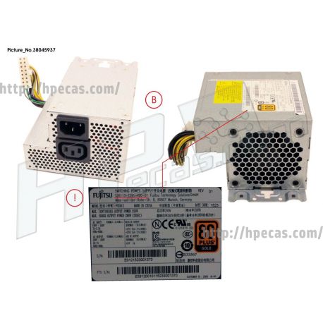 Fujitsu Power Supply 250W 90+ PSU 80-Plus Gold (38045855, 38045937, S26113-E591-V20-01, S26113-E591-V20-1, S26113-E591-V70-01, S26113-E591-V70-1, CP515249-01, D14-250P2A, PCE012) R