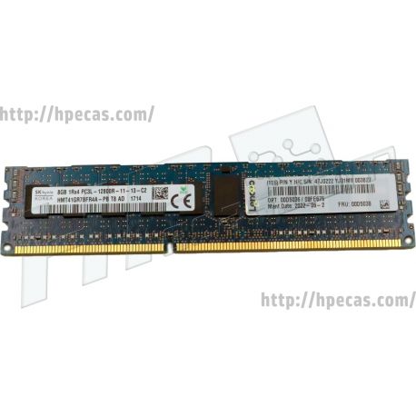 Memória LENOVO 8GB (1x8GB) 1Rx4 PC3L-12800-R-11 DDR3-1600 ECC 1.35V CL:11 LV-RDIMM 240 STD (00D5036, 00D5038, 00FE675, 46W0771, 46W0773) FS