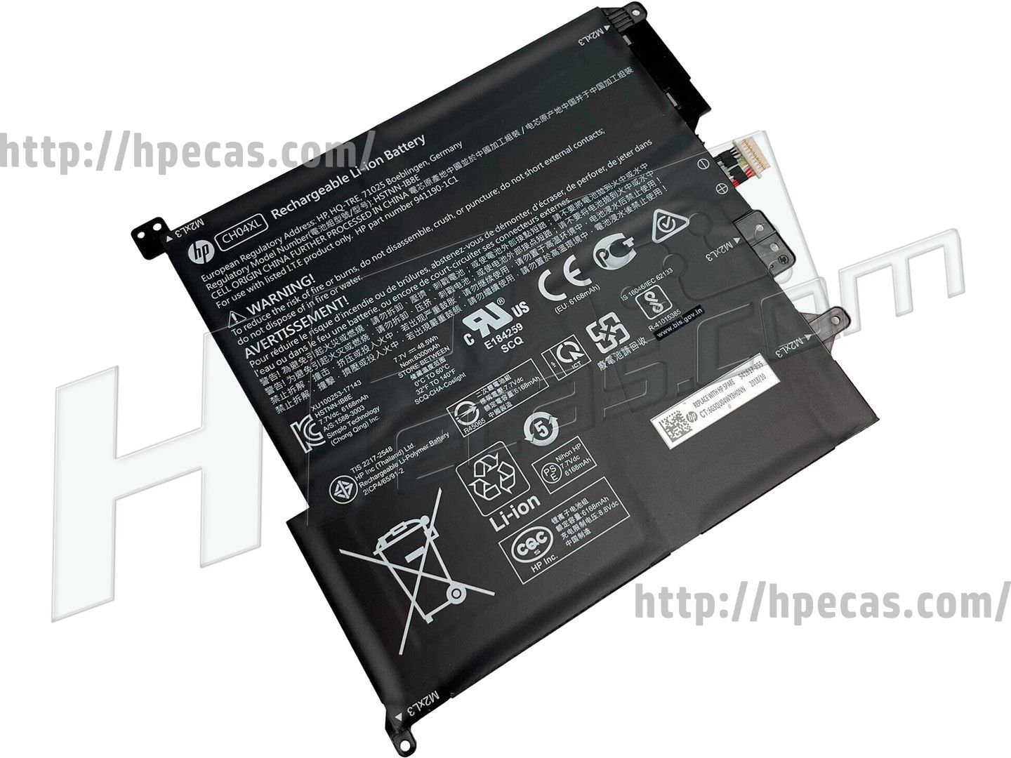 HP Bateria Original ChromeBook X2 12-F0 * 7.7V 48.5Wh 6300mAh (941190-1C1,  941617-855, CH04048XL, HSTNN-1B8E, HSTNN-IB8E) N - HPecas.com