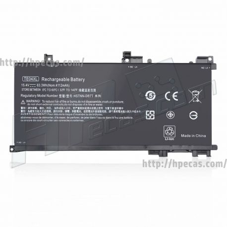 Bateria Compatível TE04XL HP Omen 15-AX série, HP Pavilion 15-BC série 15.4V, 4110mAh (HP180, 905175-271, 905175-2C1, 905277-855, HSTNN-DB7T, HSTNN-DB8T, L15188-2C1, L15392-005, TE04061XL, TE04063XL)