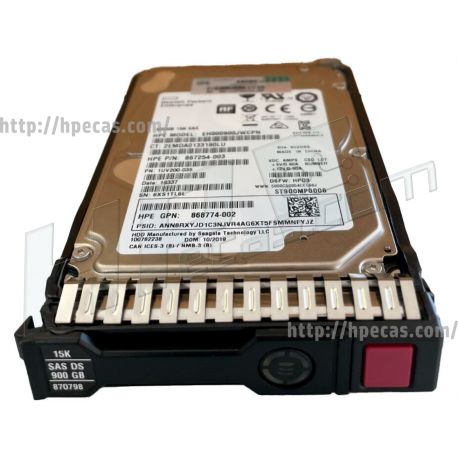 HPE 900GB 15K 12Gb/s DP SAS 2.5" SFF HP 512e ENT DS Gen9-Gen10 SC HDD (870765-B21, 870798-001) FS