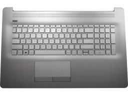 Top Cover c/Teclado, sem Backlight, c/TouchPad, Natural Silver, Português, HP 17-BY0,  17-BY1,  17-BY2,  17-CA0,  17-CA1,  17G-CR0,  17G-CR2,  17Q-CS0,  17Q-CS1,  17T-BY0,  17T-BY1,  17T-BY2,  17Z-CA0,  17Z-CA1 (L92789-131, M01205-131) N