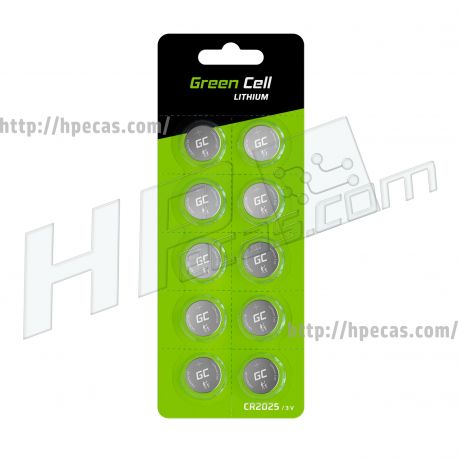 Green Cell Blister 10x Lithium Bateria CR2025 3V 160mAh Button (XCR04) N