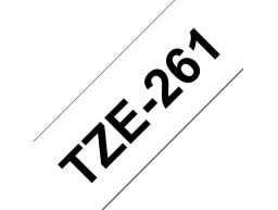 BROTHER 36mm Gloss Black On White Tape (TZE261)