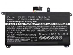 Bateria LENOVO Compatível ThinkPad P51S, P52S, T570, T580 4 células 15.28V 31Wh 2050mAh (00UR890, 00UR891, 00UR892, 01AV493, SB10L84121, SB10L84122, SB10L84123) N