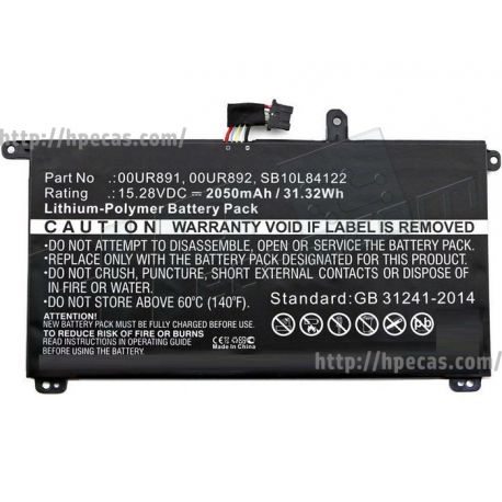 Bateria LENOVO Compatível ThinkPad P51S, P52S, T570, T580 4 células 15.28V 31Wh 2050mAh (00UR890, 00UR891, 00UR892, 01AV493, SB10L84121, SB10L84122, SB10L84123) N