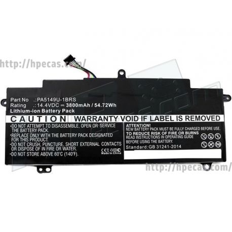 Bateria Compatível TOSHIBA Tecra Z40-A, Z50-A 14.4V 3800mAh 55Whr (P000589730, P000614500, P000641720, P000660640, P000661900, P000697280, P000697600, PA5149U-1BRS) N