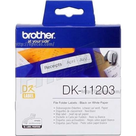 Brother Etiquetas Originais pré-cortadas para pastas (papel) 17x87 mm (DK11203) N