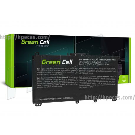 Bateria Green Cell HP Compatível HT03041XL, 3C 11.55V 41Wh 3550mAh, 240/250 G7/G8, 340 G5/G7, 470 G7 (HP163, HT03041XL, HT03045XL, HT03047XL, L11119-855, L11119-856, L11119-857, L56424-001, L56424-005, L56025-AC1, L11421-1C1, L11421-1C2, L11421-1C3) C