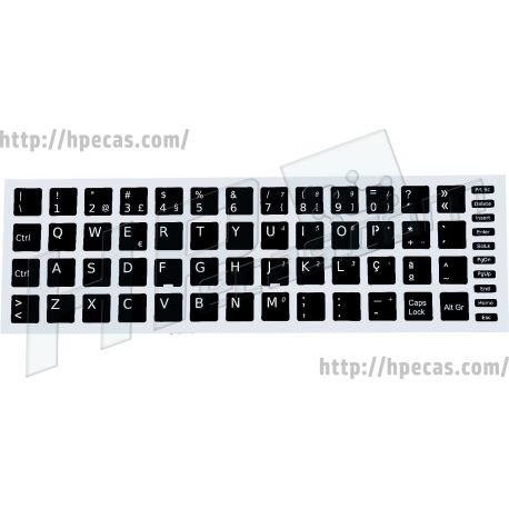 Autocolantes para Teclado Português Preto 1.14cm (ACESTICKTEC-BK-PT) N