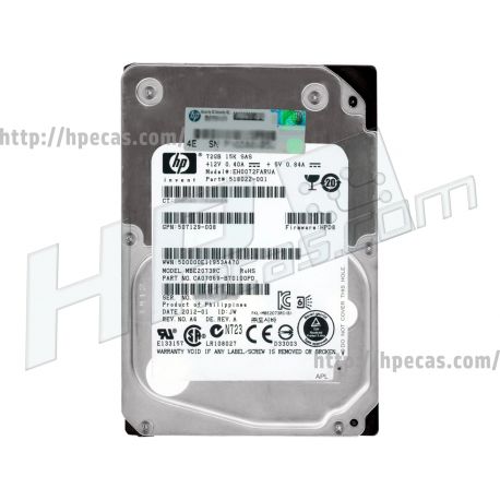 HPE 72GB 15k 3Gb/s SP SAS 2.5" SFF HP 512n ENT G1-G7 RW HDD (431935-B21, 432321-001) R