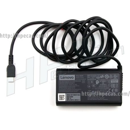 Carregador Original Lenovo Smart 15/27/45/65W 5/9/15/20V 3/3/3/3.25A USB-C 7.0mm Preto (AC112, 02DL151, 02DL153, 02DL155, ADLX65YSCC3A, ADLX65YSDC3A, ADLX65YSLC3A) N