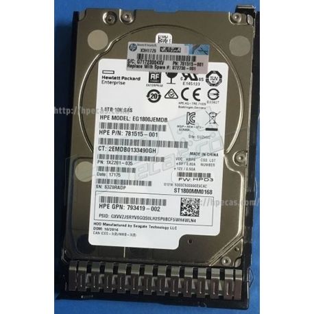 HPE Disco 1.8TB SAS 12G Enterprise 10K SFF 2.5" SC 512e DS HDD (872481-B21, 872738-001, 876939-001) N